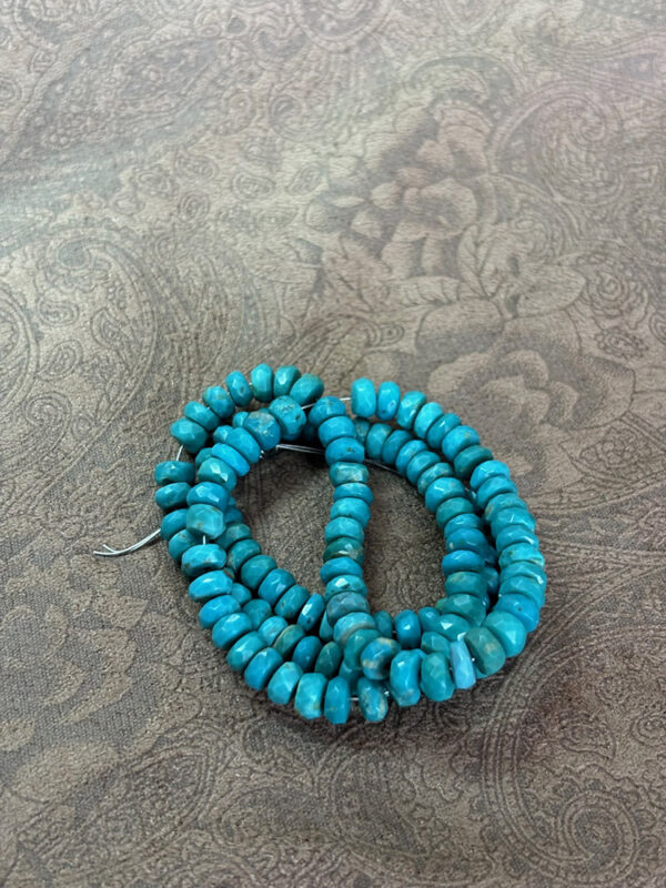 Faceted Turquoise Rondelle Beads - Image 2