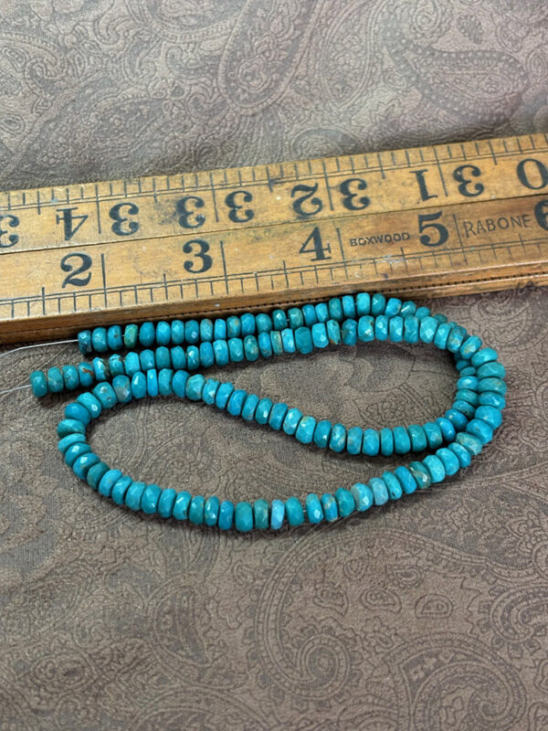 Faceted Turquoise Rondelle Beads - Image 3