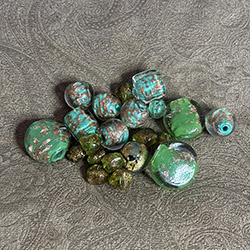 Green and Turquoise Sommerso Beads