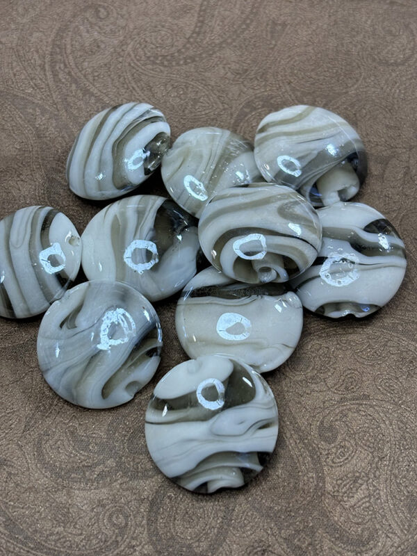 White Swirl Lentil Beads - Image 2