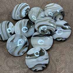 White Swirl Lentil Beads