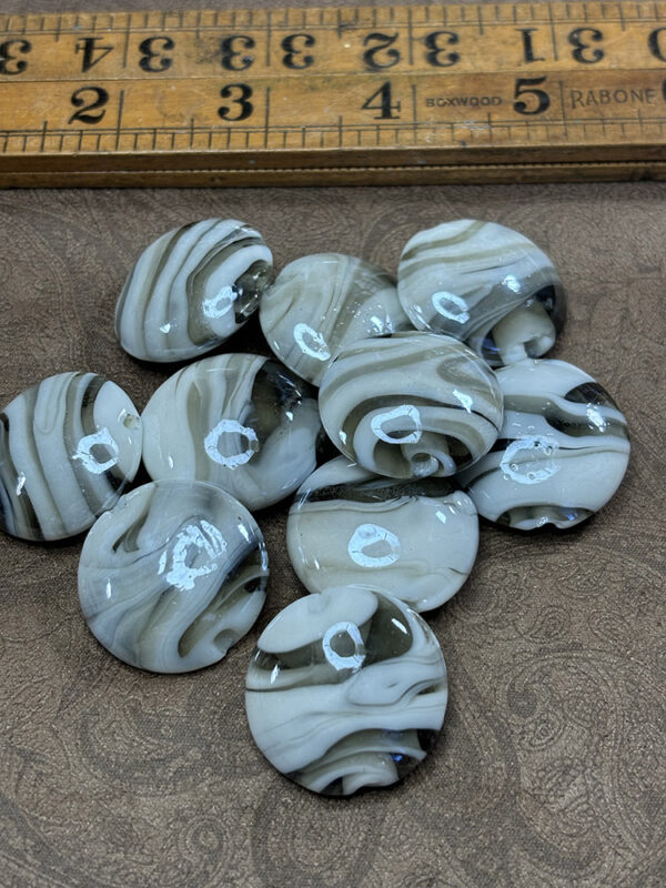 White Swirl Lentil Beads - Image 3