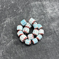 Light Blue Rosetta 4-layer Chevron Beads