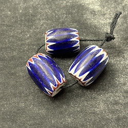 Classic Blue Chevron Rosetta 4 Layer Venetian Trade Beads