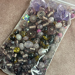 Purple Glass, Vintage, Lucite Bead Mix Grab Bag