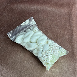White Vintage, Glass, Lucite Bead Mix Grab Bag