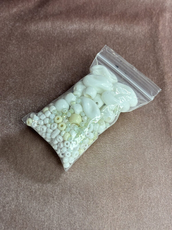White Vintage, Glass, Lucite Bead Mix Grab Bag - Image 2
