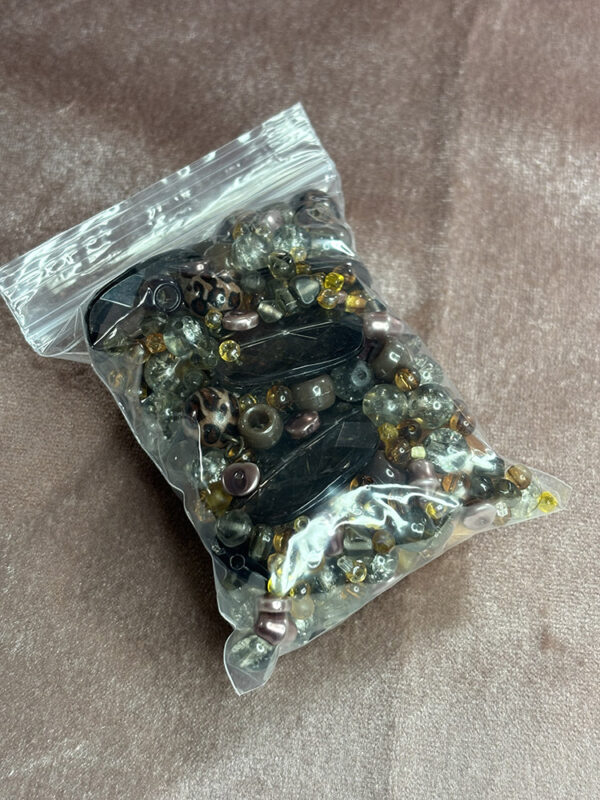 Brown, Wood, Glass and Lucite Bead Mix Grab Bag - Image 2