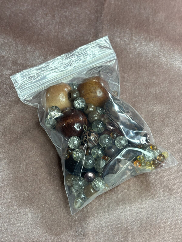 Brown, Wood, Glass and Lucite Bead Mix Grab Bag - Image 3