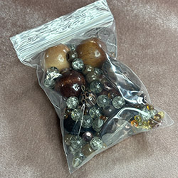 Brown, Wood, Glass and Lucite Bead Mix Grab Bag