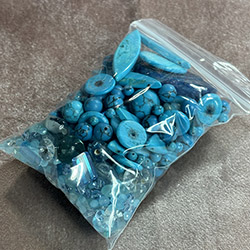 Turquoise Blue Stone, Glass and Vintage Mix Grab Bag,