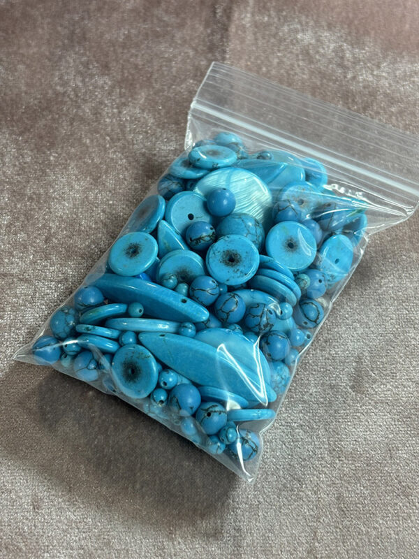 Turquoise Blue Stone, Glass and Vintage Mix Grab Bag, - Image 3