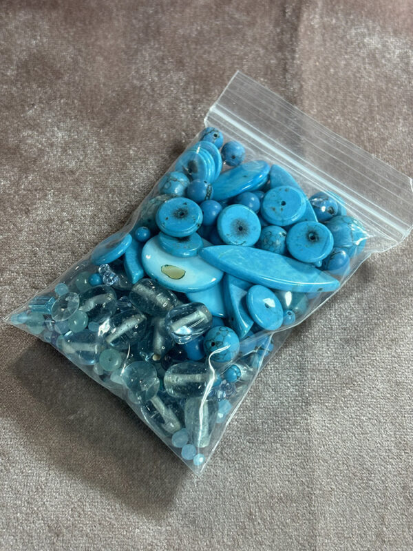 Turquoise Blue Stone, Glass and Vintage Mix Grab Bag, - Image 4