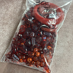 Red Glass, Vintage, Seed Bead Mix Grab Bag
