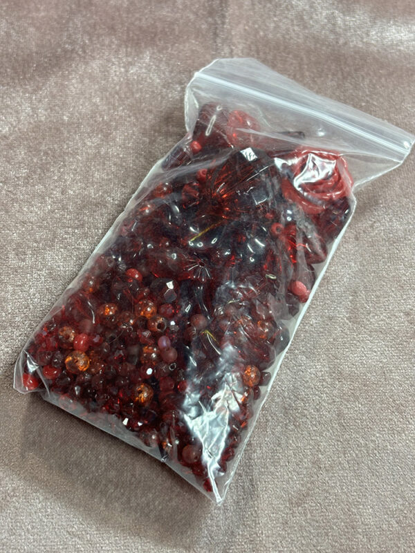 Red Glass, Vintage, Seed Bead Mix Grab Bag - Image 2