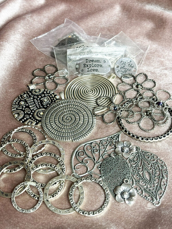 Silver and Silver-toned Pendants and Components Grab Bag - Image 2