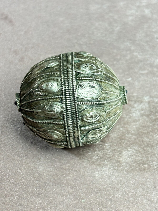 Large Silver Yemen Globe Bead - Image 2