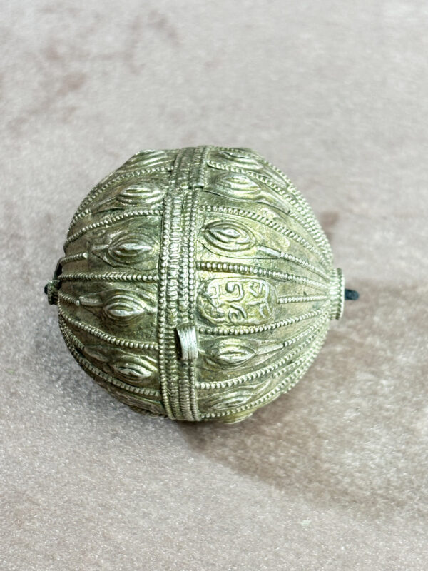 Large Yemen Silver Globe Bead - Image 2