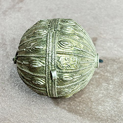 Large Yemen Silver Globe Bead