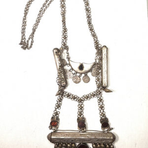 Gorgeous Old Kurdish Iran/Iraq Amulet Silver Necklace