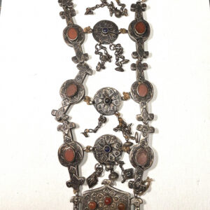 Antique High Silver Yomut Turkmon Tumar Necklace