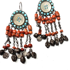 Gorgeous Antique Bukhara Uzbekistan Earrings