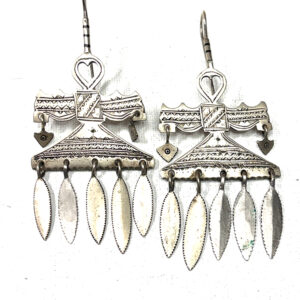 Beautiful Antique Silver Tuareg Earrings from Niger