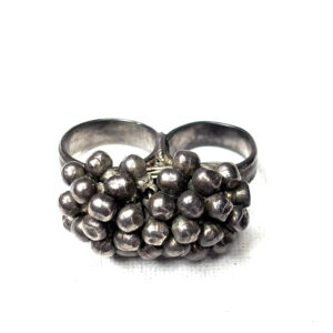 Beautiful Antique Double Silver Bell Ring From Rajasthan
