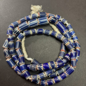 Antique Blue Venetian Chevron Bead Strand